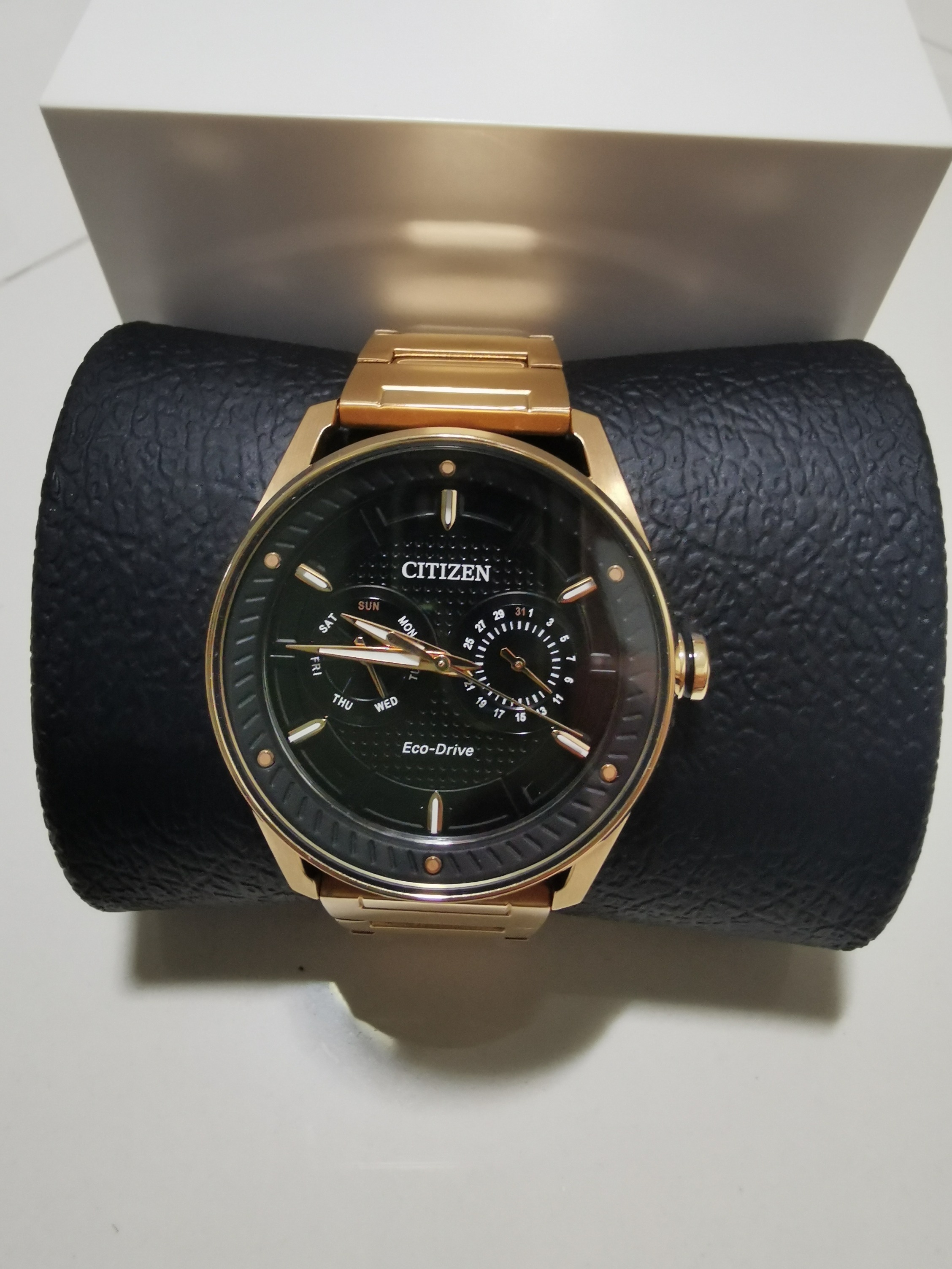 Citizen Men s Watch BU4023 54E Eco Drive Black Dial Rose Gold Tone