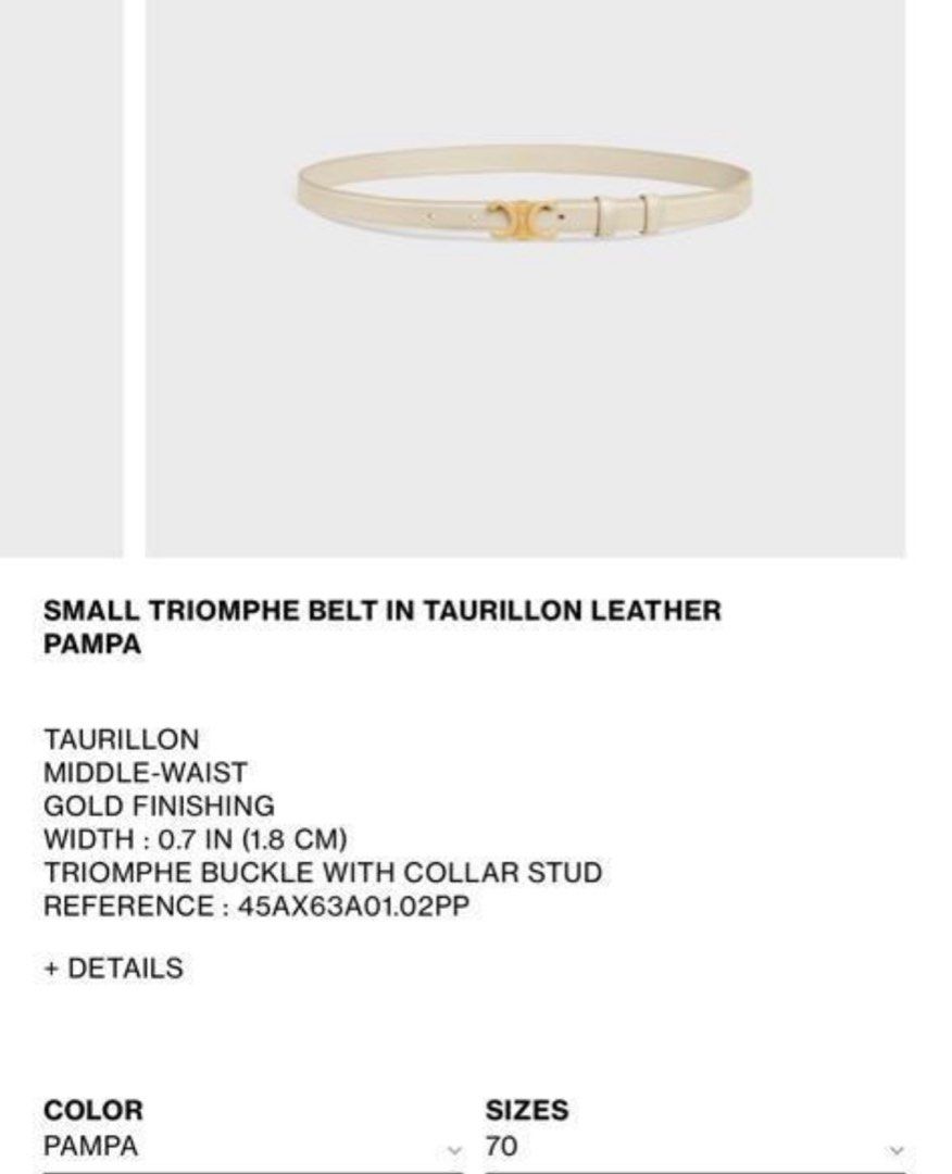 SMALL TRIOMPHE BELT IN TAURILLON LEATHER - BLACK