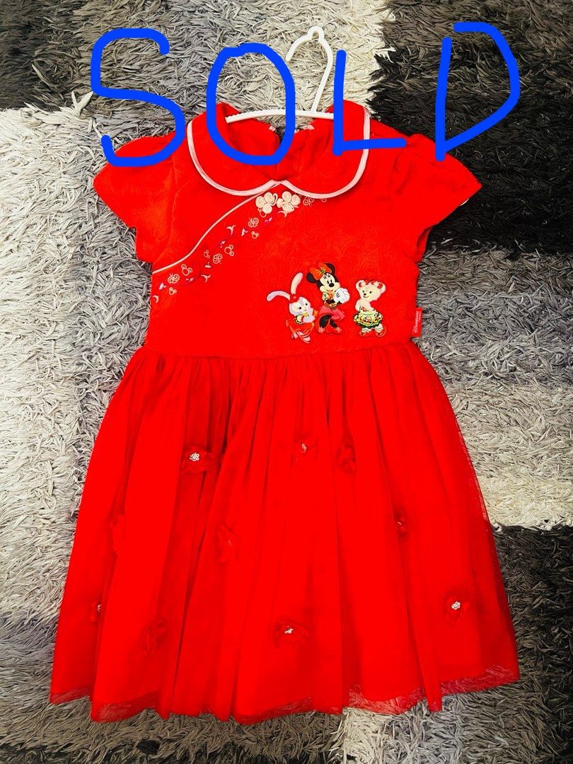 Red frock for kids clearance
