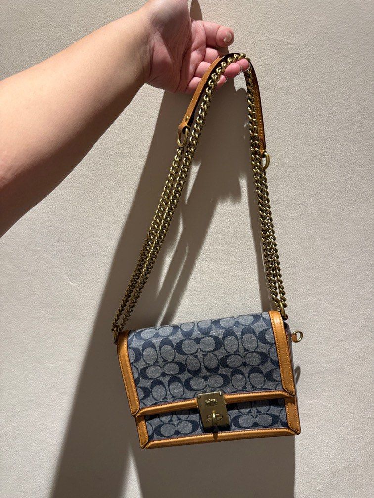 Coach Hutton Chambray Shoulder Bag Barang Mewah Tas Dompet di