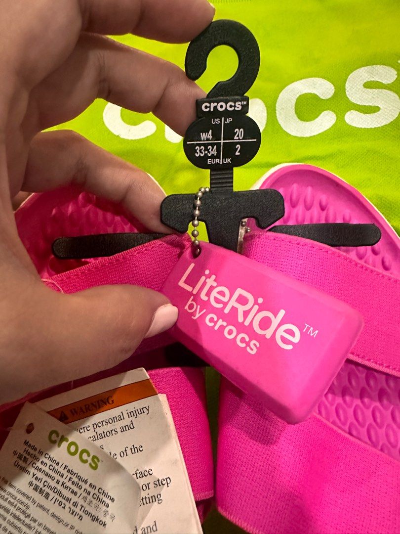 Crocs literide pink Women s Fashion Footwear Flats Sandals on