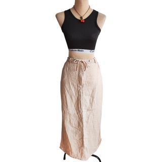 Crossroads Maxi Skirt Highwaist Tan plus size vintage
