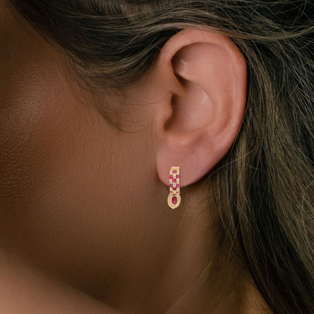 Gold leverback drop deals earrings