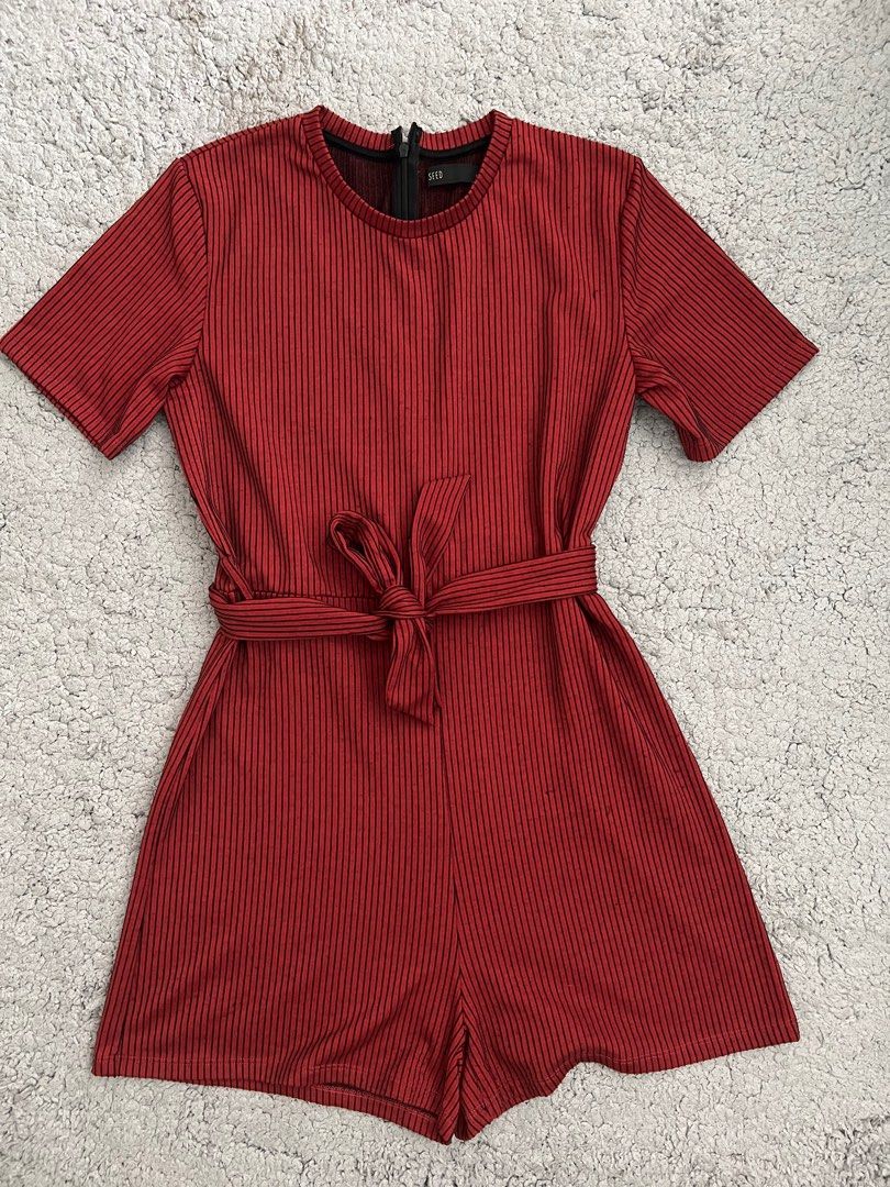 DEAL] CNY Ladies Romper Play Suit Red Evening Occasion Casual Elegant Long  Sleeve Shorts Jumpsuit Outing