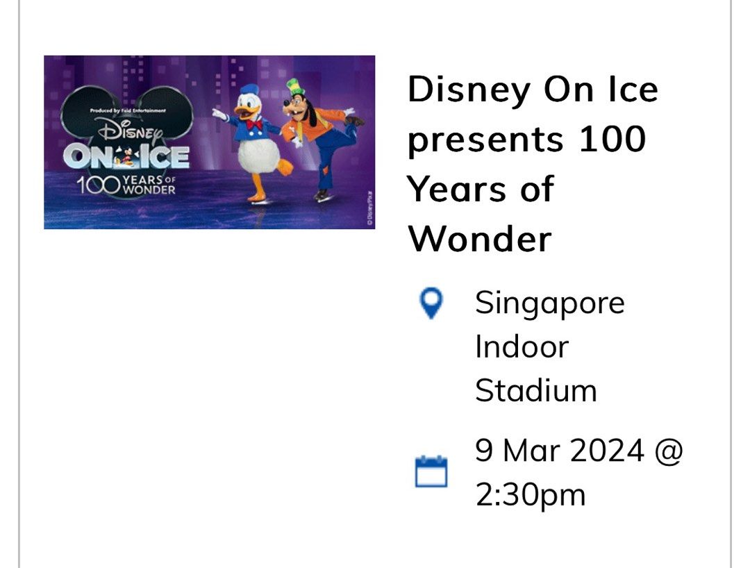 Disney On Ice Singapore 2024, Tickets & Vouchers, Event Tickets on