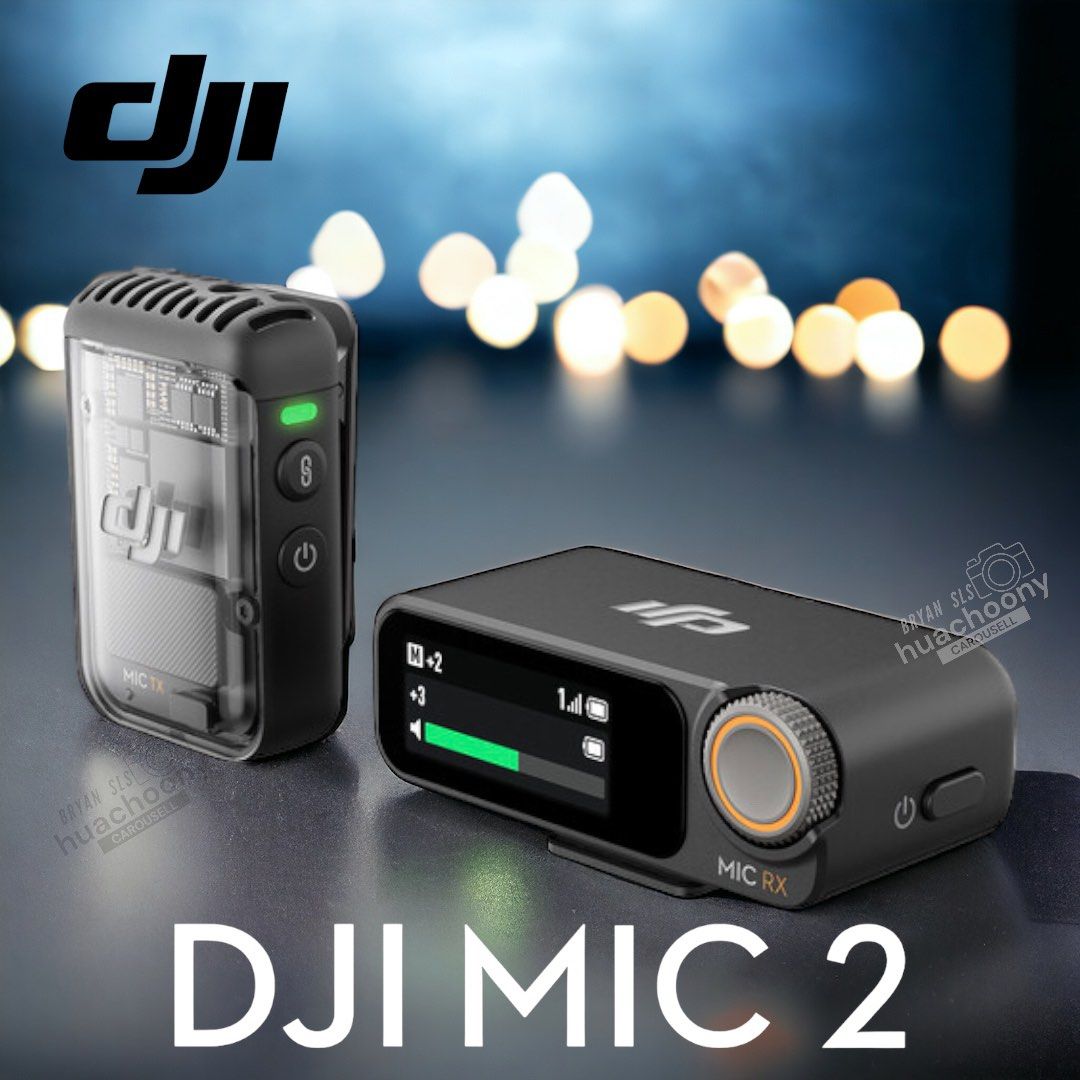 DJI Mic 2 Compact Digital Wireless Microphone System/Recorder 2.4 GHz - 1  TX + 1 RX