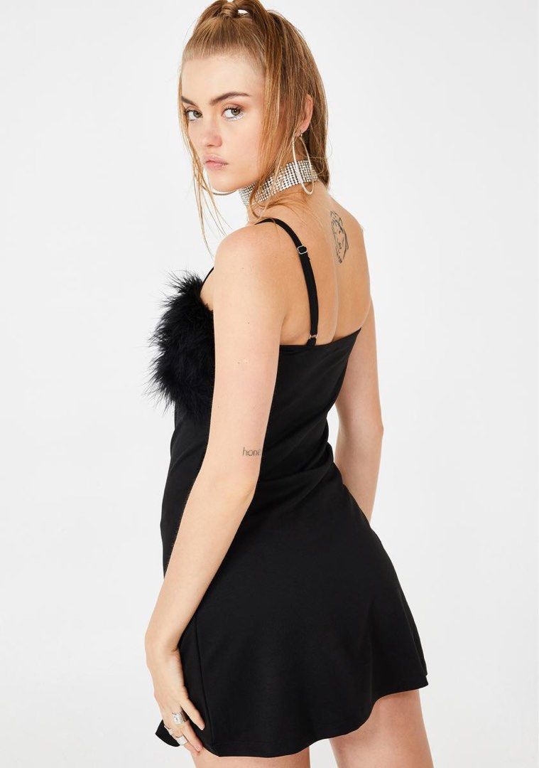 Dollskill Sugar Thrillz Flirty N Thriving Marabou Dress Women s