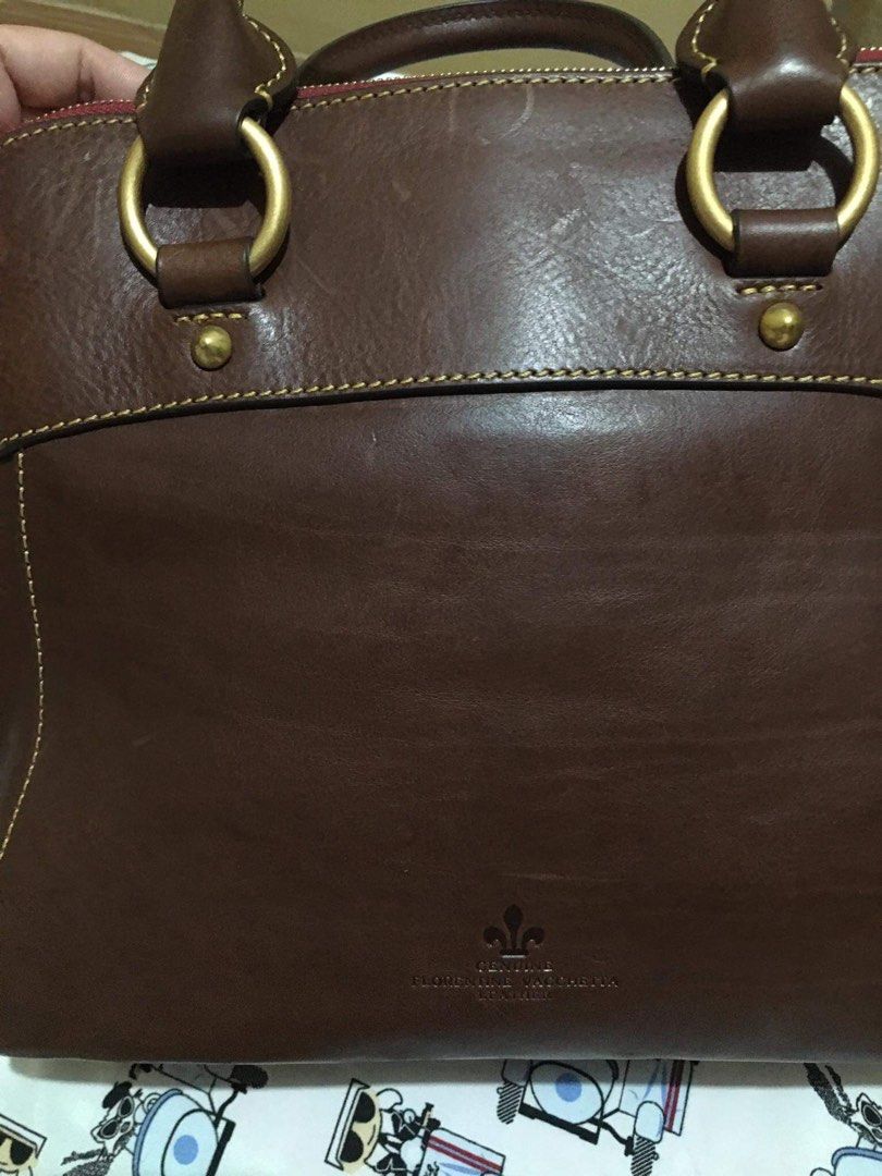 Florentine vaccheta pebble clearance leather satchel