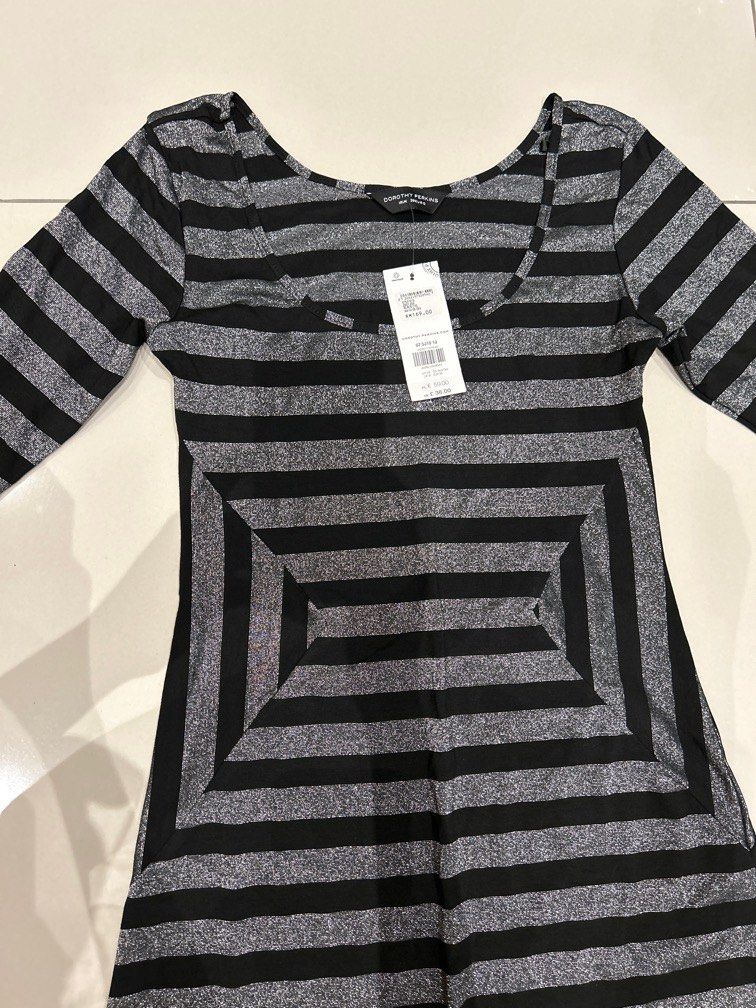 Dorothy Perkins silver black dinner dress Women s Fashion