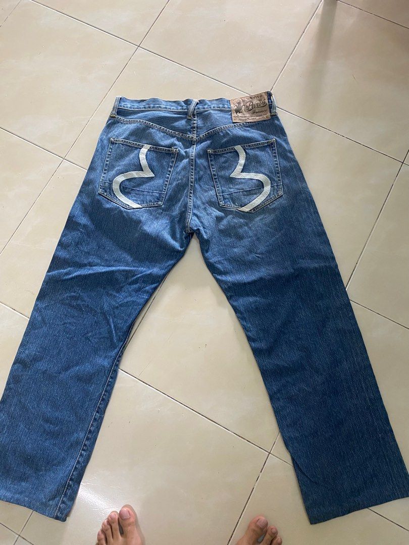 evisu paris selvedge ( belakang sulam), Men's Fashion