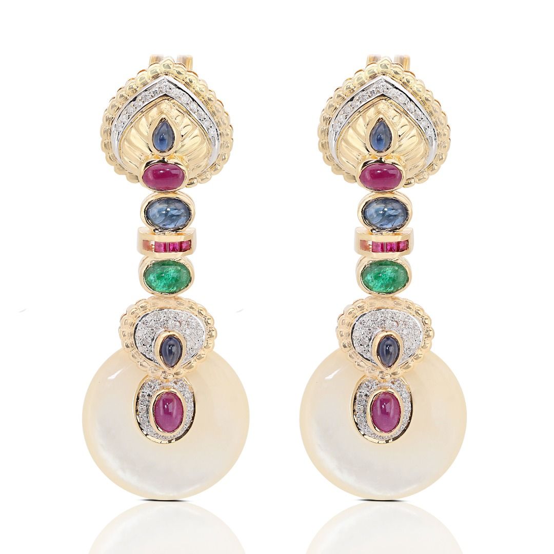 Gemstone drop earrings hotsell