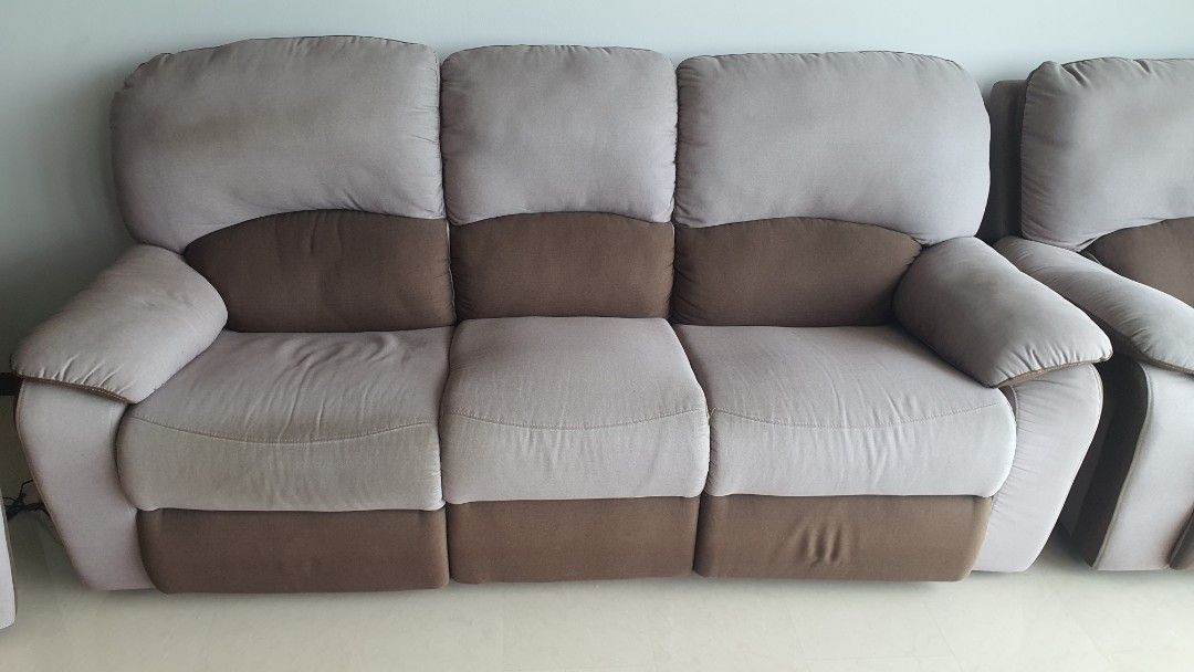 Fabric Recliner Sofa Set 3 1