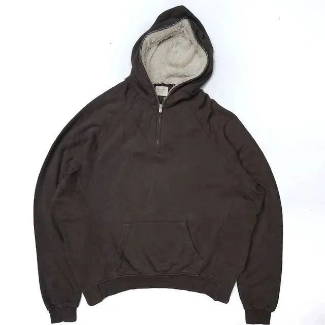 FOG Fear of God Half Zip Sherpa Hoodie Fourth Collection Fesyen