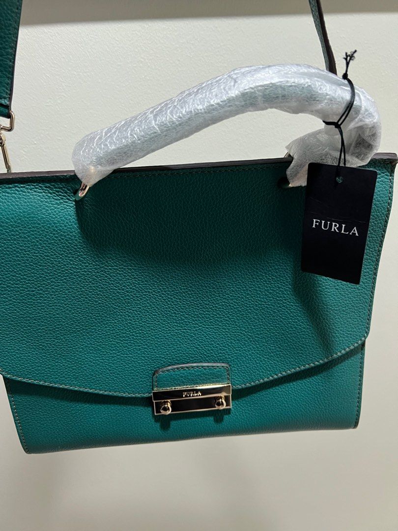 Furla green leather shoulder bag Women s Fashion Bags Wallets