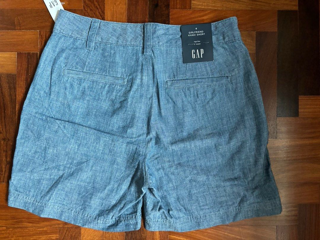 GAP women s girlfriend chambray denim khaki shorts Women s