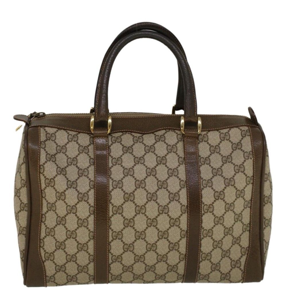 Gucci Beige travel bag Authentic (Category: Luxury Bags & Wallets) located in Bulacan. Submitted by JewelsbyEllize (Listing ID 1280548825, Image 1). Description: Length: 12.5 " Width: 6.5" Height: 8.5".