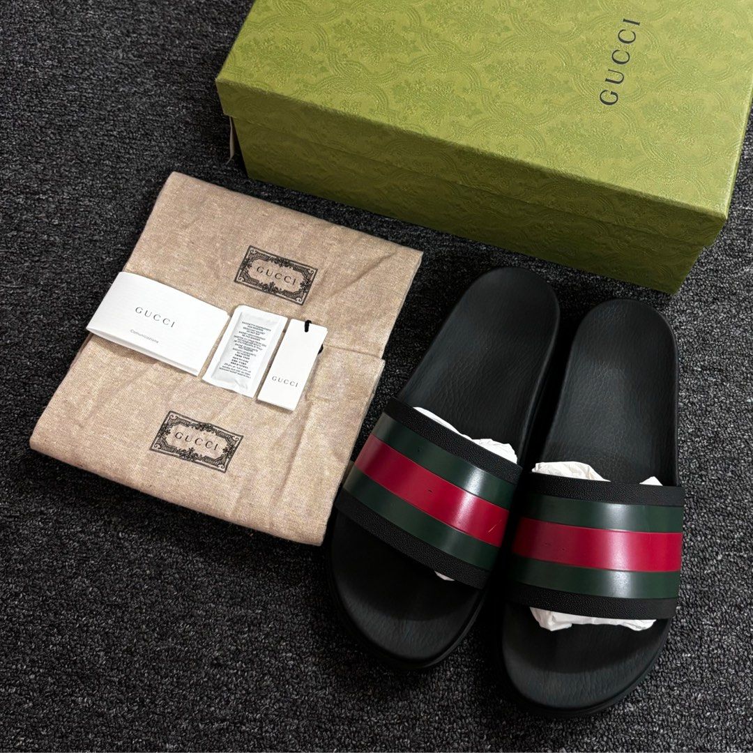 Gucci web sales slide sandal black