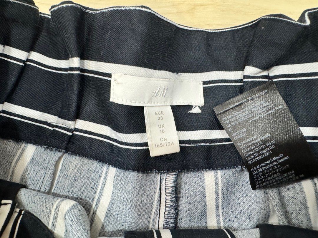H and m striped pants top