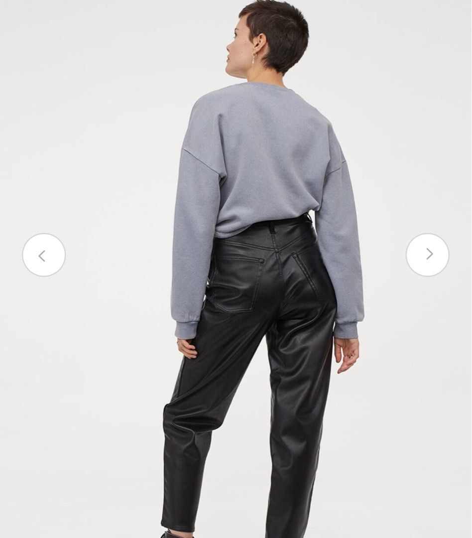 H&M Black Faux Leather Pants (Category: Other Bottoms) located in Taguig. Submitted by onlyshhh (Listing ID 1280588558, Image 2). Description: Size: EUR 40 (medium to large).
