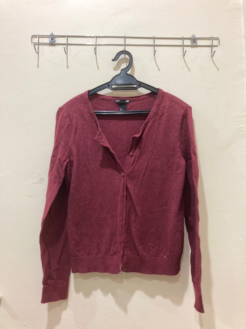 H&m outlet burgundy cardigan