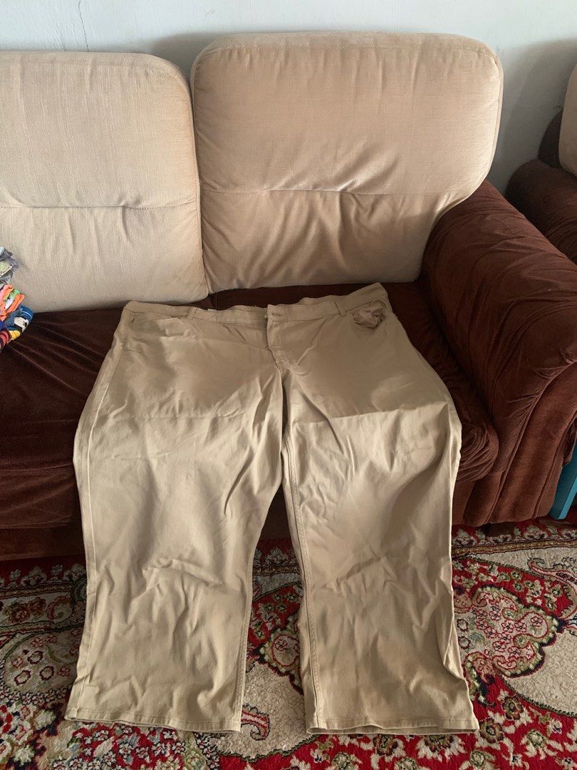 H M Wide Khaki Jeans Plussize Women s Fashion Bottoms Jeans