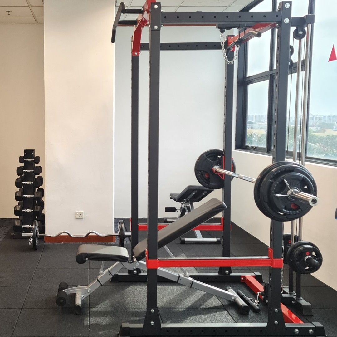 Home Gym Full Power Rack Fitness Workout Equipment Treadmill Hex ...