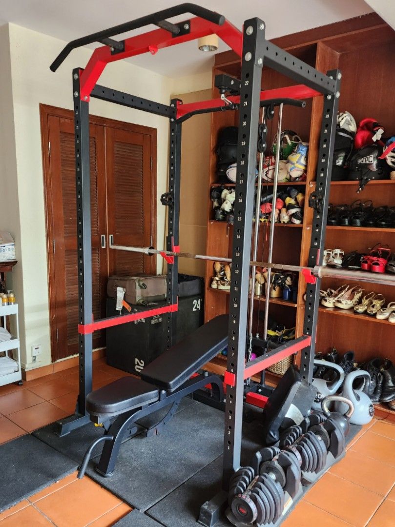 Home Gym Full Power Rack Fitness Workout Equipment Treadmill Hex ...