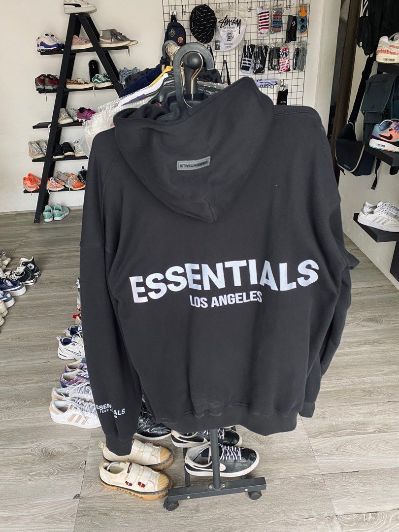 Hoodie Fear Of God Essentials Los Angeles Fesyen Pria Pakaian Baju Luaran di Carousell