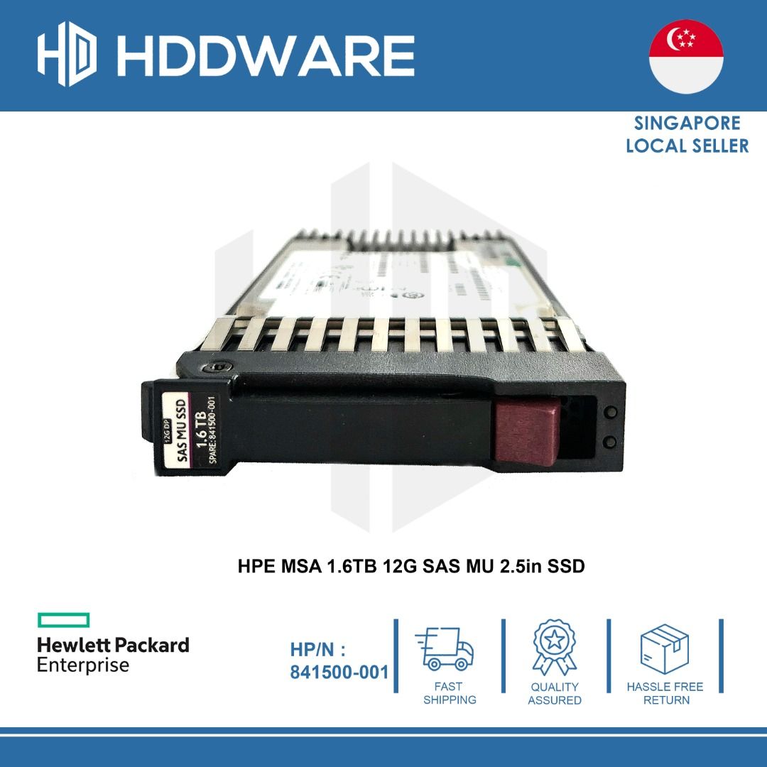 HPE MSA 1.6TB 12G SAS MU 2.5in SSD // 841500-001 // N9X91A // 822552-003