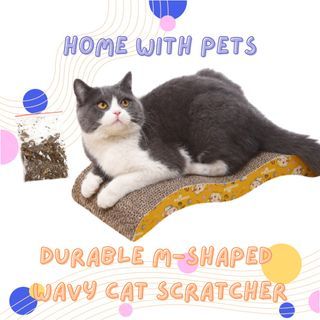 HWP Durable M-Shaped Wavy Cat Scratcher High Quality Cardboard Catnip Kitten Cat Toy Pet Accessories