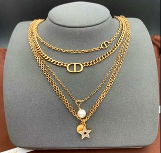 ☆ONHAND!☆ Authentic CD Multi-stack Gold Plated Accessory Necklace