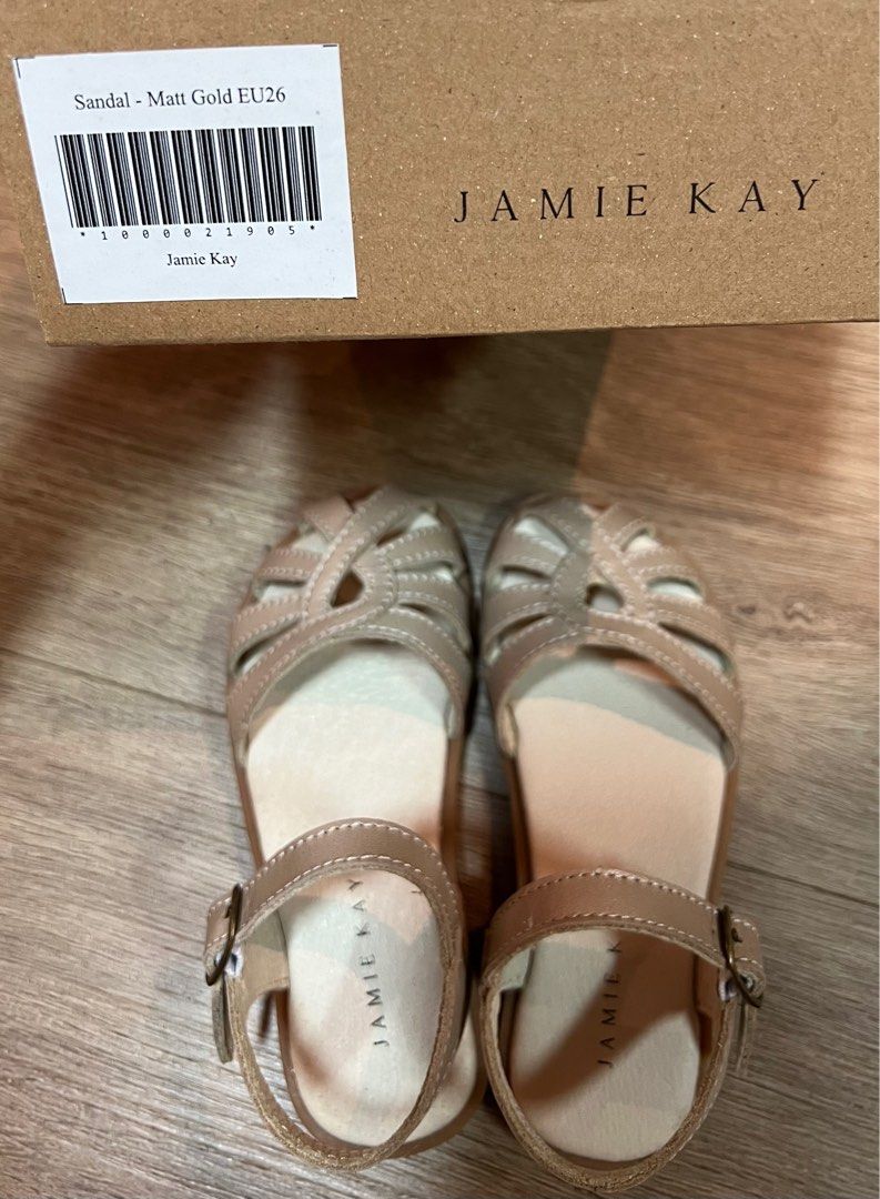 Jamie Kay Leather Sandal in Matte Gold Babies Kids Babies