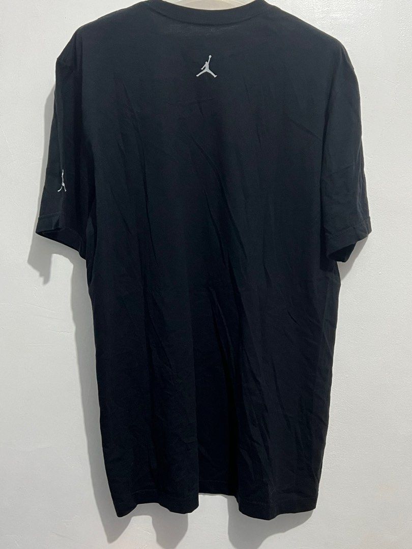 Jordan 5 Tee (Category: Tshirts & Polo Shirts ) located in Makati City. Submitted by Row23 (Listing ID 1280579940, Image 2). Description: Self owned not thrift Closet queen W23 L 32.5 XL on tag CR 9.6/10 No issues MOP Gcash JnT courier .