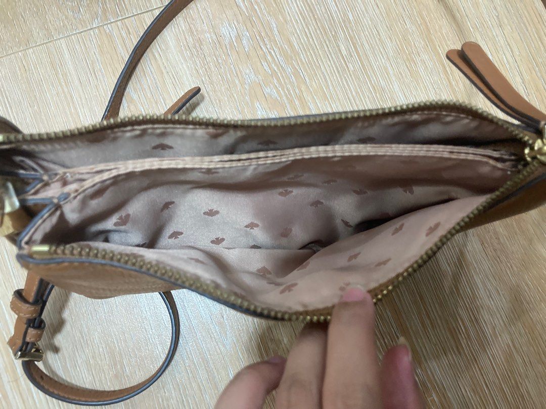 Kate Spade Triple Gusset Crossbody Bag Brown Women s Fashion