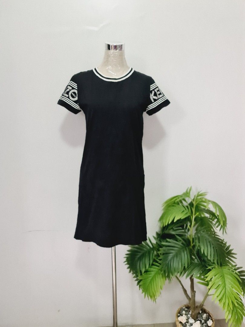 Kenzo black midi sport t-shirt dress cheap
