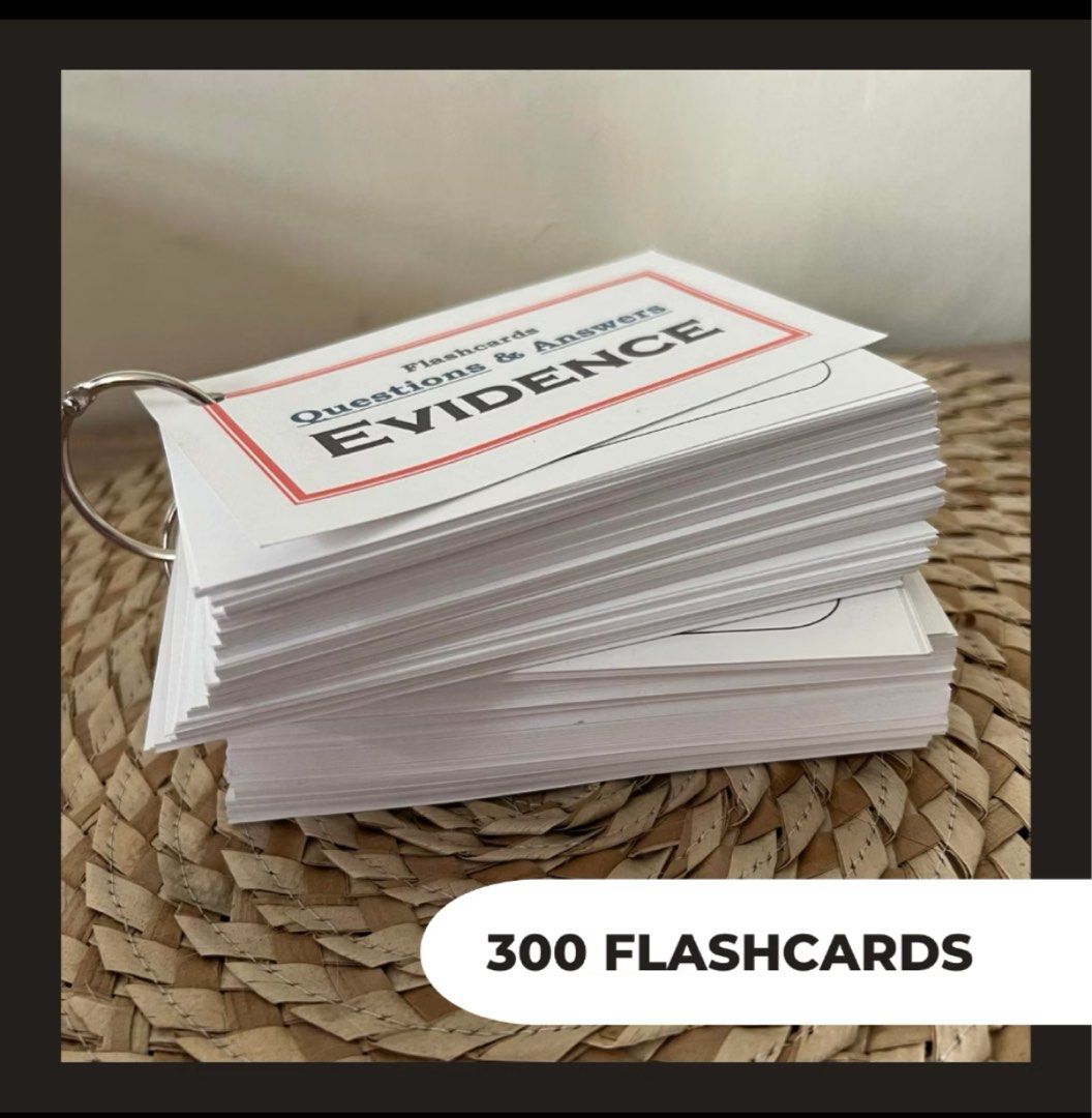 Law Evidence flash cards (Category: Textbooks) located in Manila. Submitted by chelseaaudrey (Listing ID 1280372557, Image 1). Description: 300 flashcards Effective for mastering law on evidence.