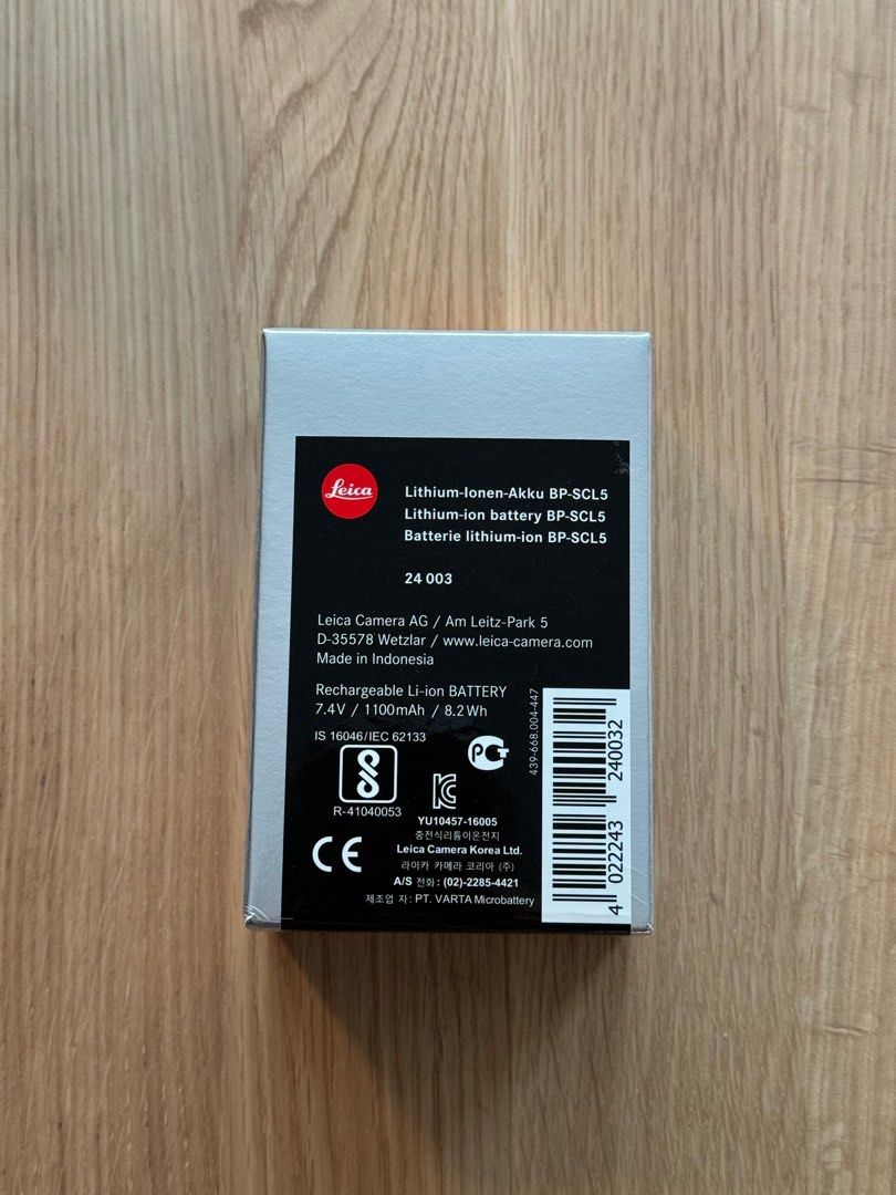 Batterie De Rechange Pour Leica M10, M10P, M10R - Compatible Avec Les Références BP-SCL5, 24003, LC-SCL5