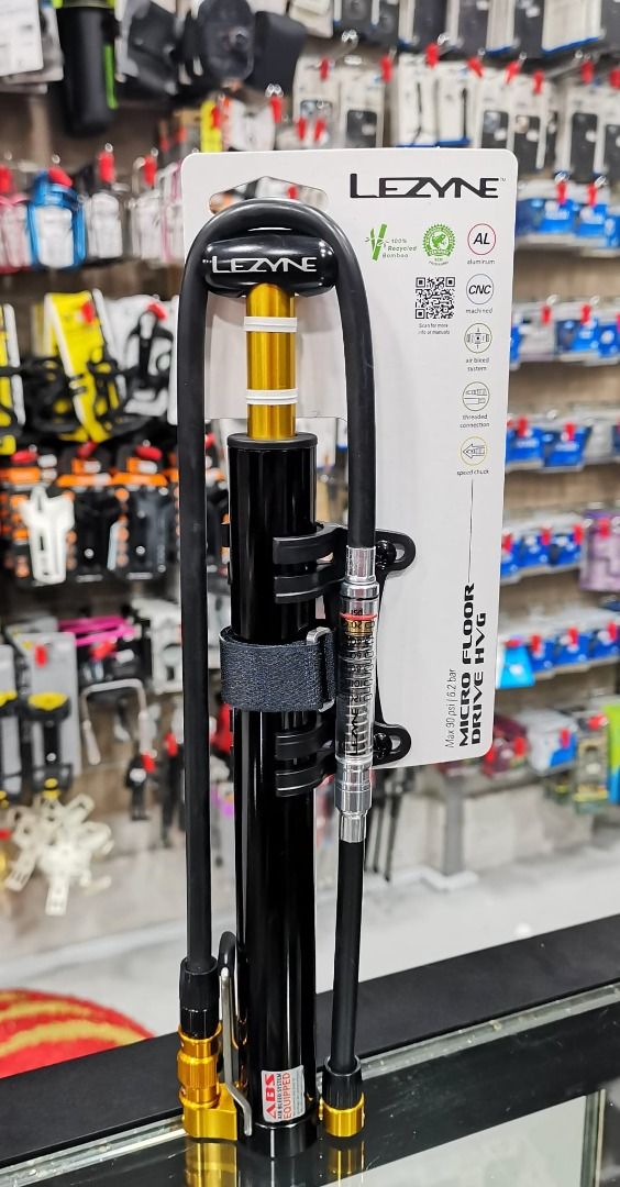 LEZYNE Micro Floor Drive Digital HVG - Pompe à Pied Compacte Haut Volume Pour VTT Et Vélos