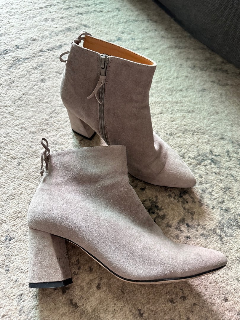 Next grey suede top ankle boots