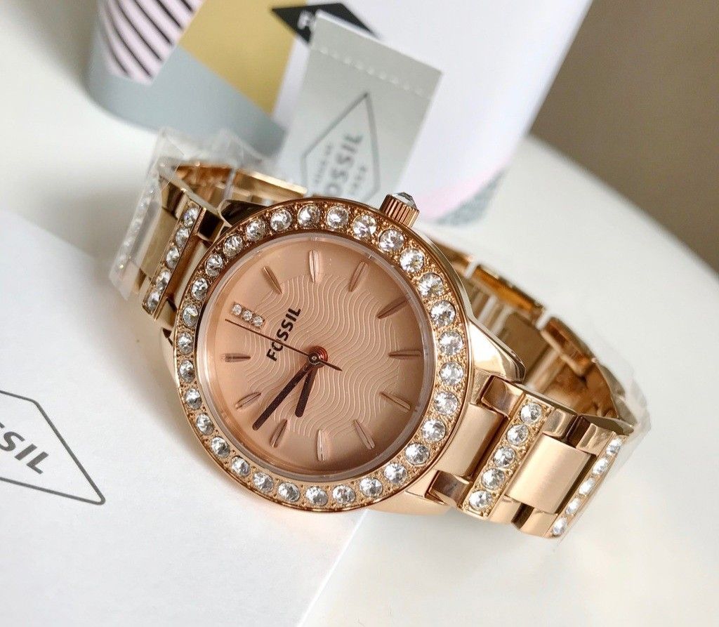 Fossil jesse discount analog rose gold