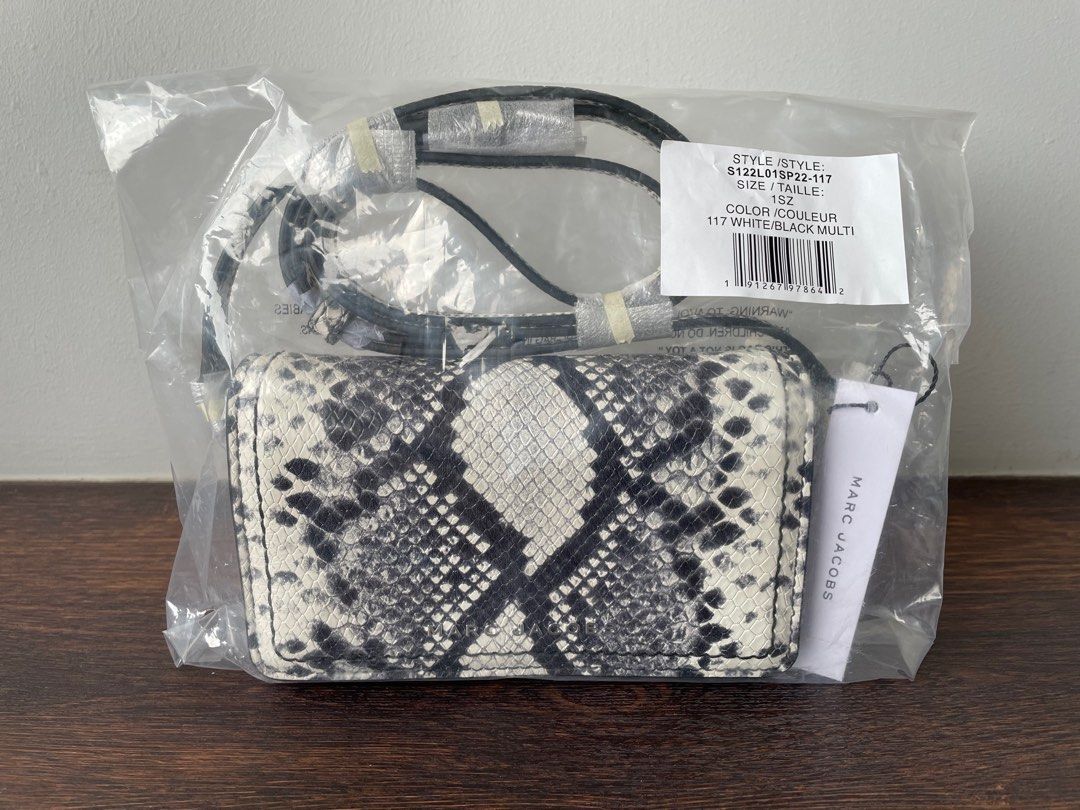 MARC JACOBS Mini Snakeskin Embossed Leather Crossbody Bag Luxury