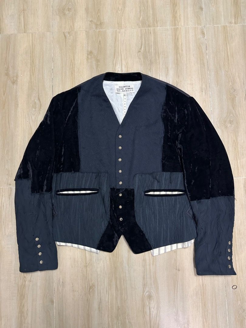 Masu 19SS patchwork velvet railway blouson size 48, 男裝, 外套及  