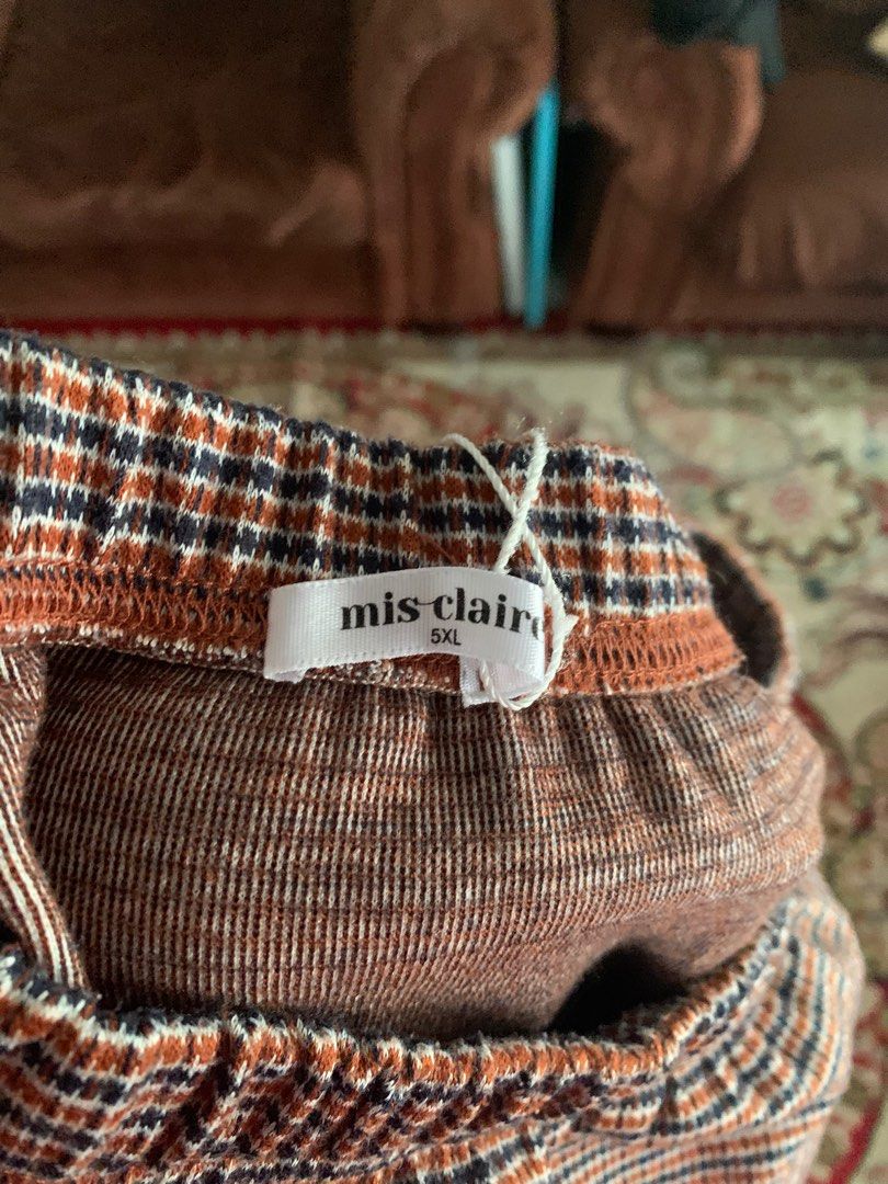Plaid wool top skirt 5xl