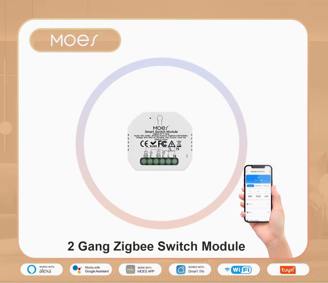 MOES Tuya ZigBee Smart Module, RF Remote Light Switch Relay