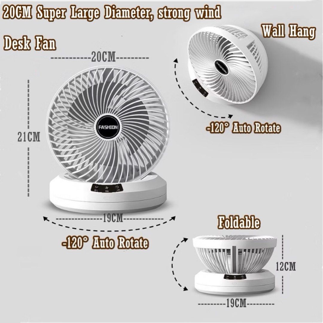 Multifunction Rotating Desktop Wall Fan, TV & Home Appliances, Other ...