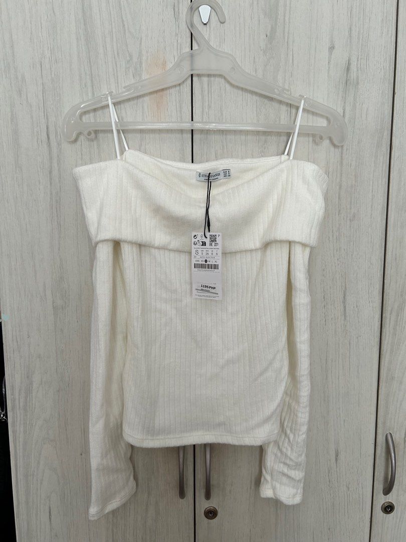 Stradivarius OFF-THE-SHOULDER - Jumper - white - Zalando.de