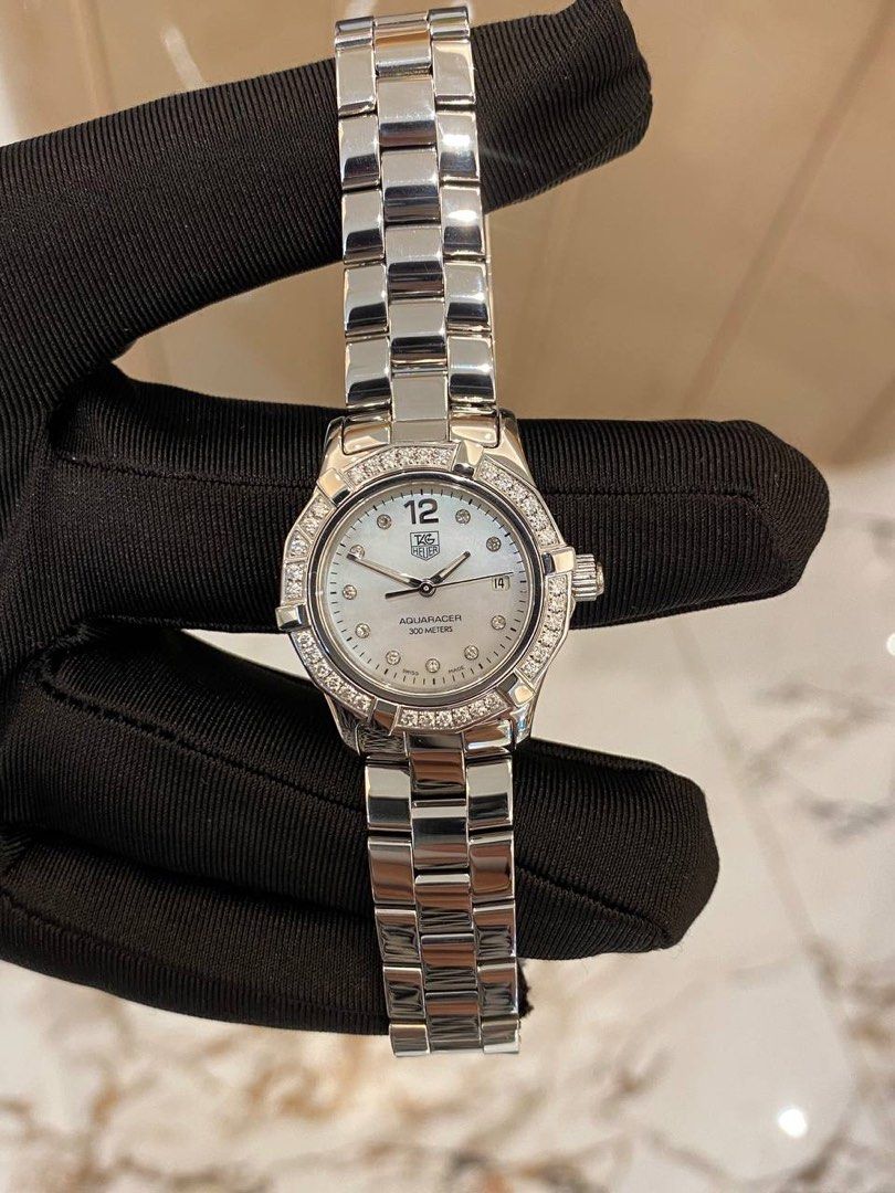 NEW YEAR SALE TAG HEUER AQUARACER MOTHER OF PEARL DIAMOND DIAL