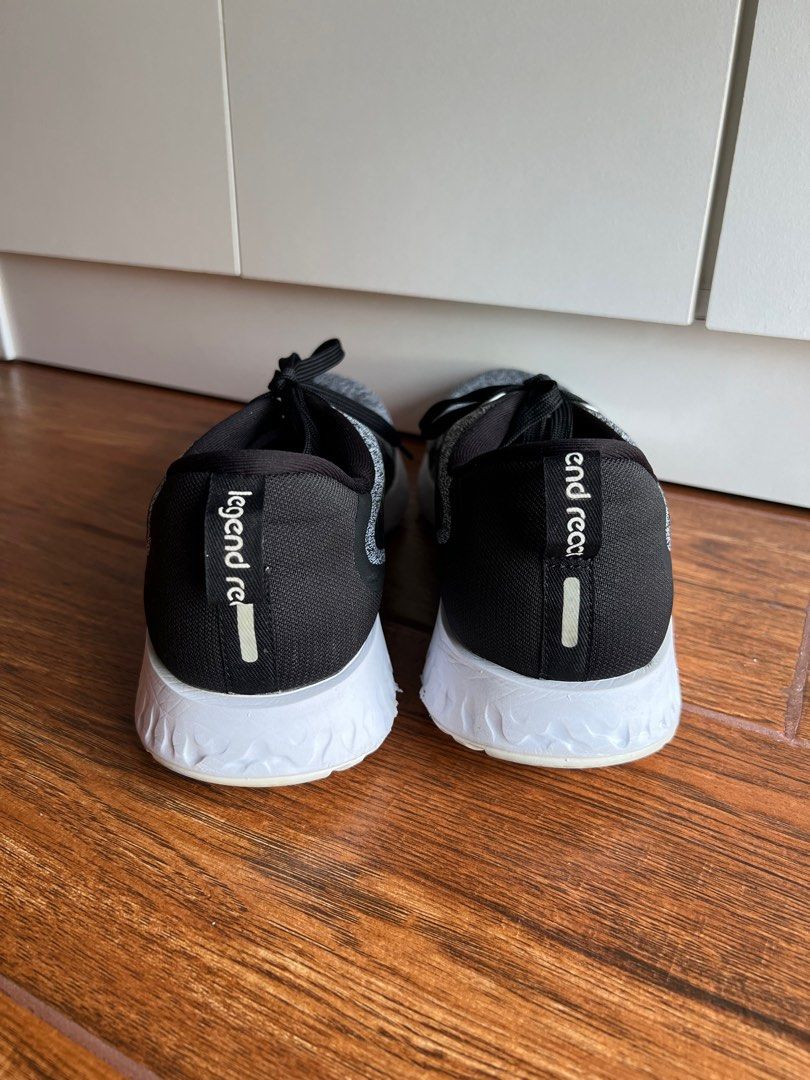 NIKE - Mens Legend React - US12 (Category: Sneakers) located in Manila. Submitted by offthenest (Listing ID 1280512742, Image 2). Description: Brand: NIKE Franchise: Legend React Condition: 7/10 Colorway: Black/White - White Size (Mens): US 12 | UK 11 | EU 46| 30cm *newly washed and sanitized MOP: BPI / BDO / GCASH ONLY NO SWAPS #nike #nikelegend #legend #legendreact #react #mens #running.
