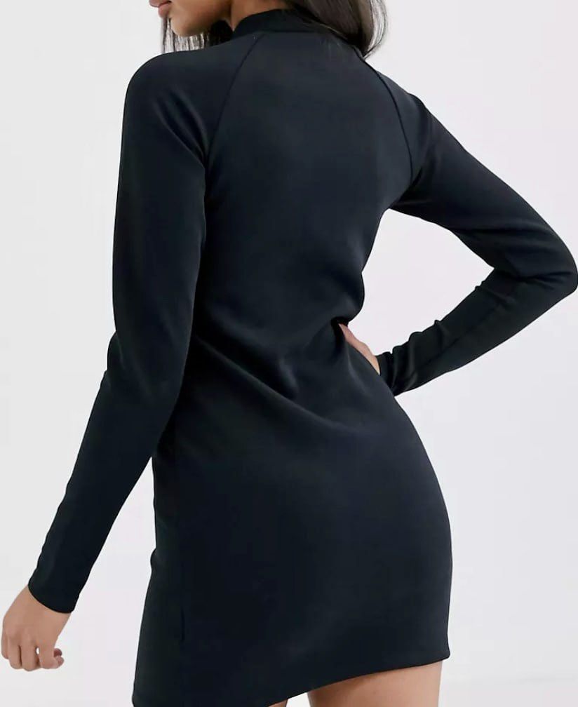 Nike black long sleeve mini dress on sale