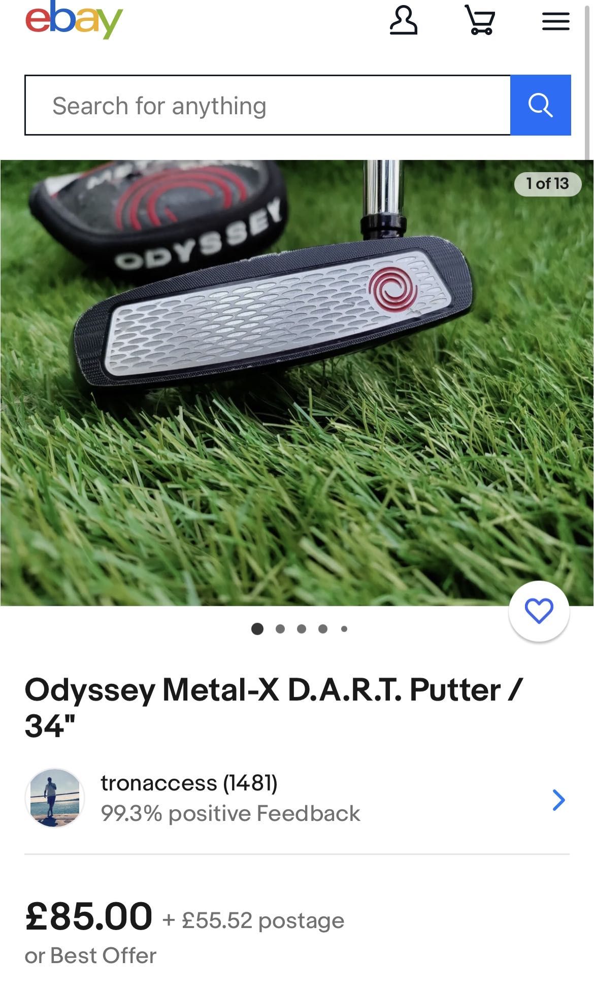 Odyssey Metal X DART Putter, Sports Equipment, Sports & Games, Golf on